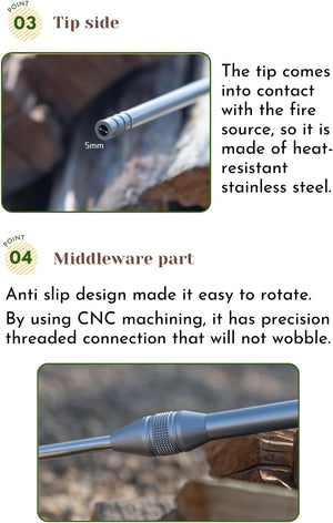 Camping Moon MS-43 Fire Blowing Stick Split Type Compact Fire Starter (2026)