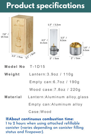Camping Moon BKT-1D15 Black Gas Candle (2026)