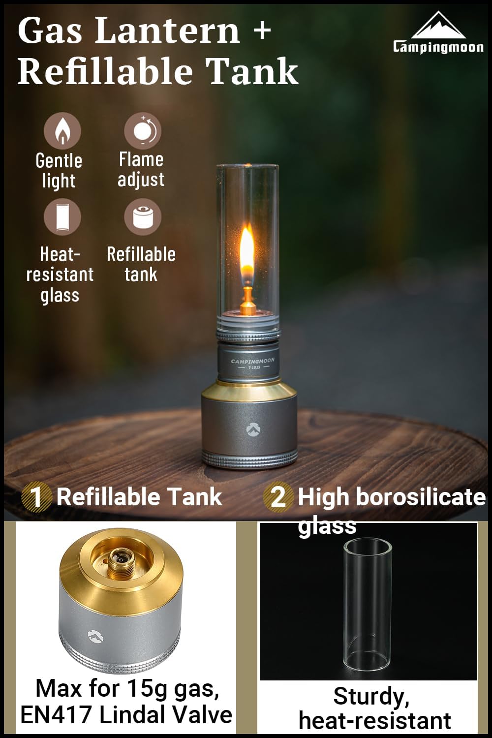 Camping Moon BKT-1D15 Black Gas Candle 2026