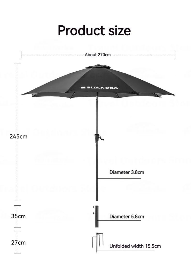 Black Dog Sunset Outdoor Umbrella - Pro