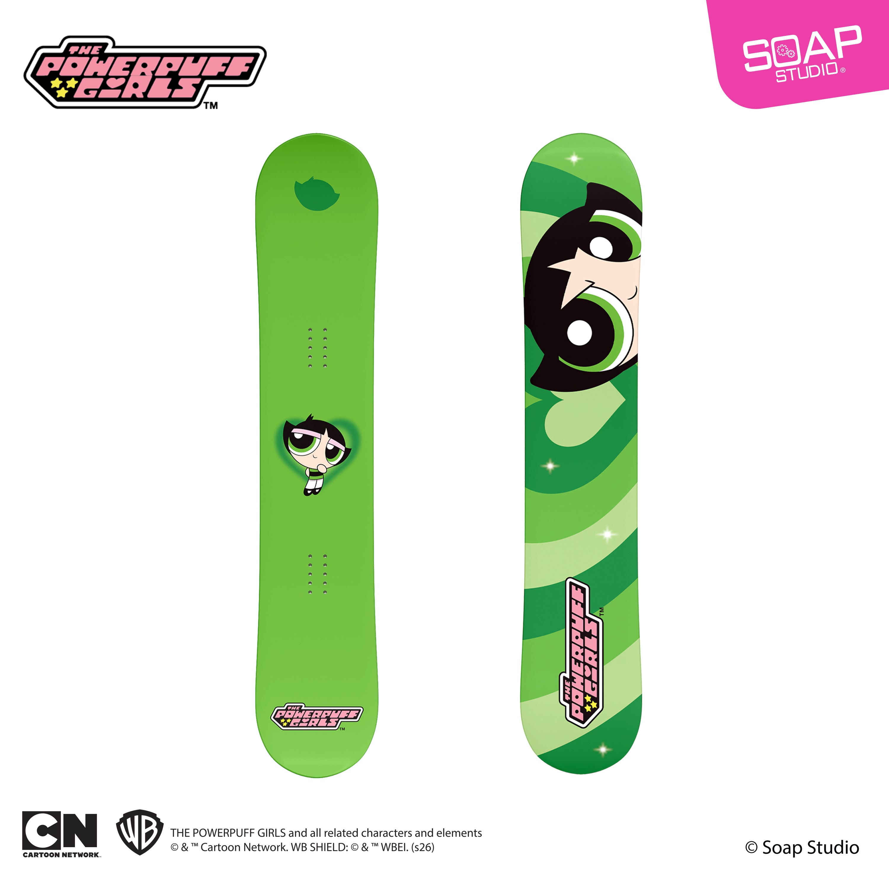 Gee Snowboards × Powerpuff Girls Snowboard in Buttercup — official product image