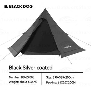 Black Dog Full Black Pyramid Tent