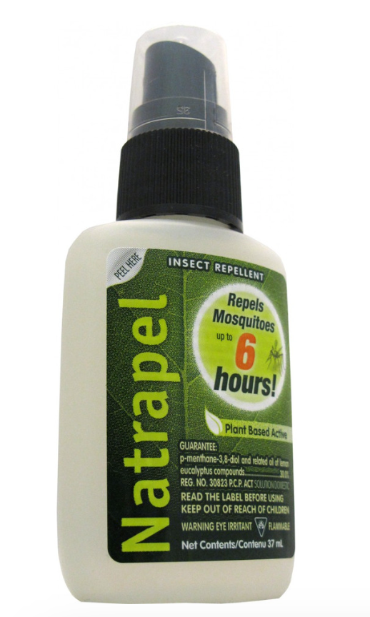 Natrapel Lemon Eucalyptus insect repellent pump spray bottle, 37 mL, plant-based active ingredient.