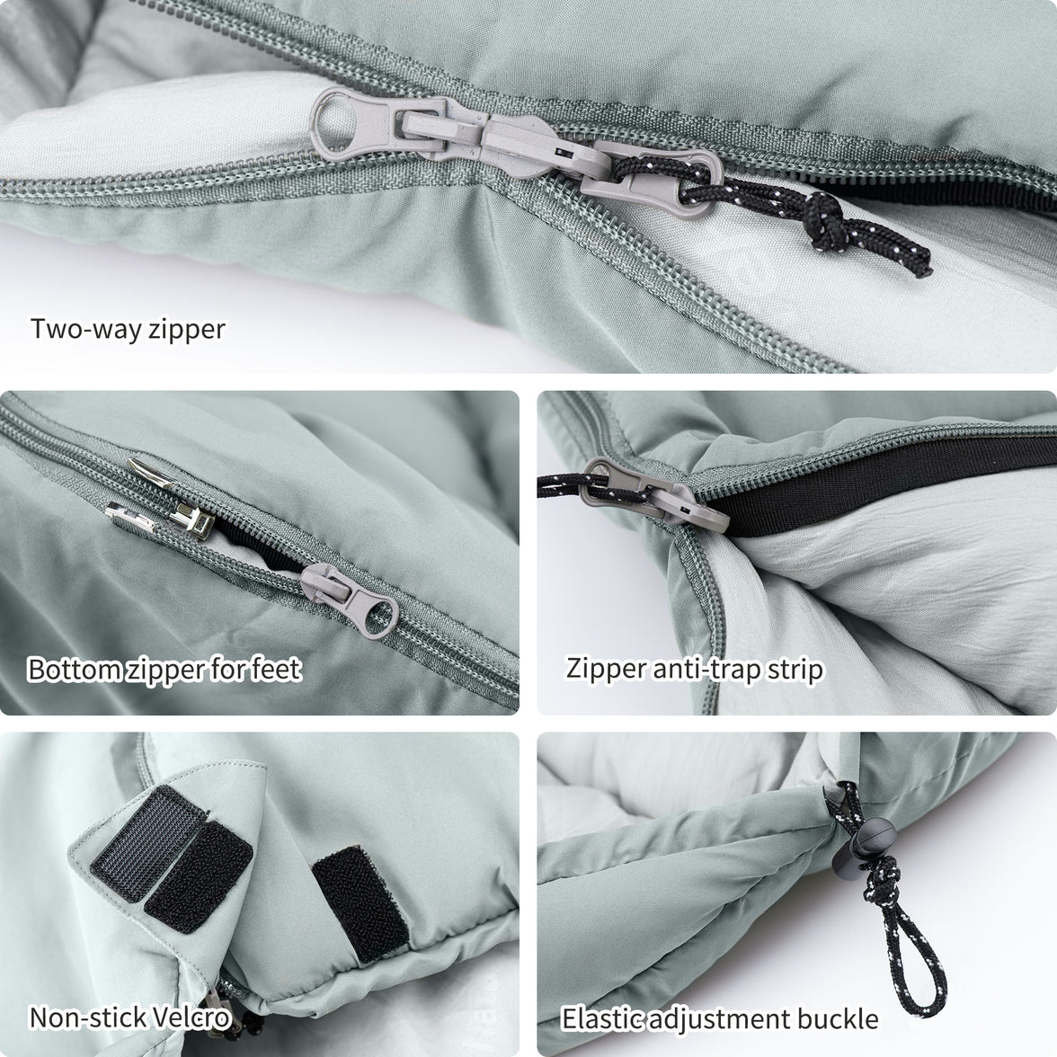 Naturehike Warmy Square With Hat Warming Cotton Sleeping Bag M400 Grey