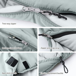 Naturehike Warmy Square With Hat Warming Cotton Sleeping Bag M400 Grey