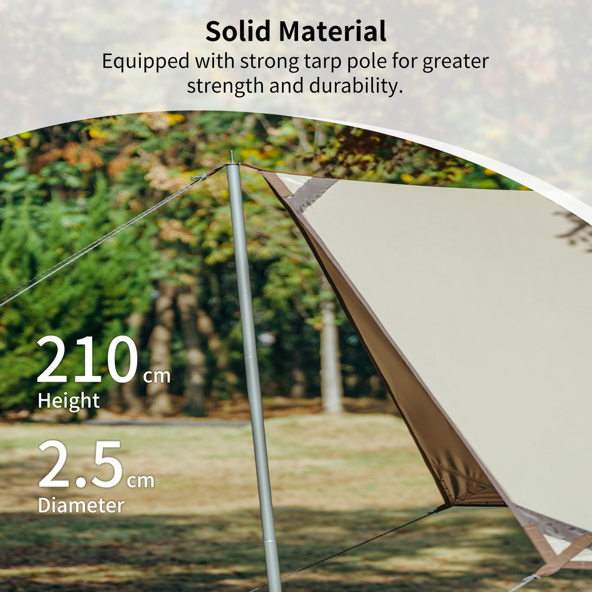 Naturehike Girder Shelter Tarp With 2 Poles Khaki