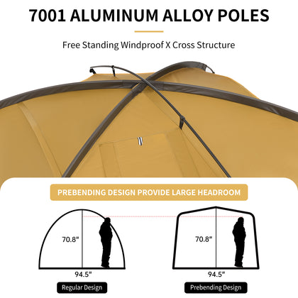 Naturehike Dune 7.6 One Bedroom One Room Tent Earthy Yellow