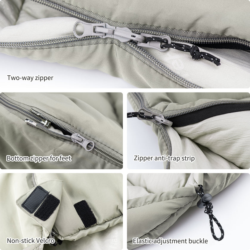 Naturehike Warmy Square With Hat Warming Cotton Sleeping Bag M400 Green