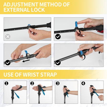 Naturehike Gale Terk EXT Full Carbon 5-section Adjustable Folding Trekking Pole