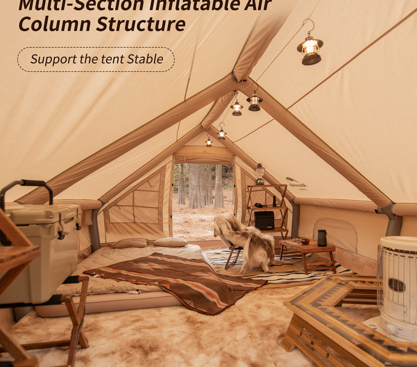 Naturehike Gen Air 12 Cotton Inflatable Tent Khaki