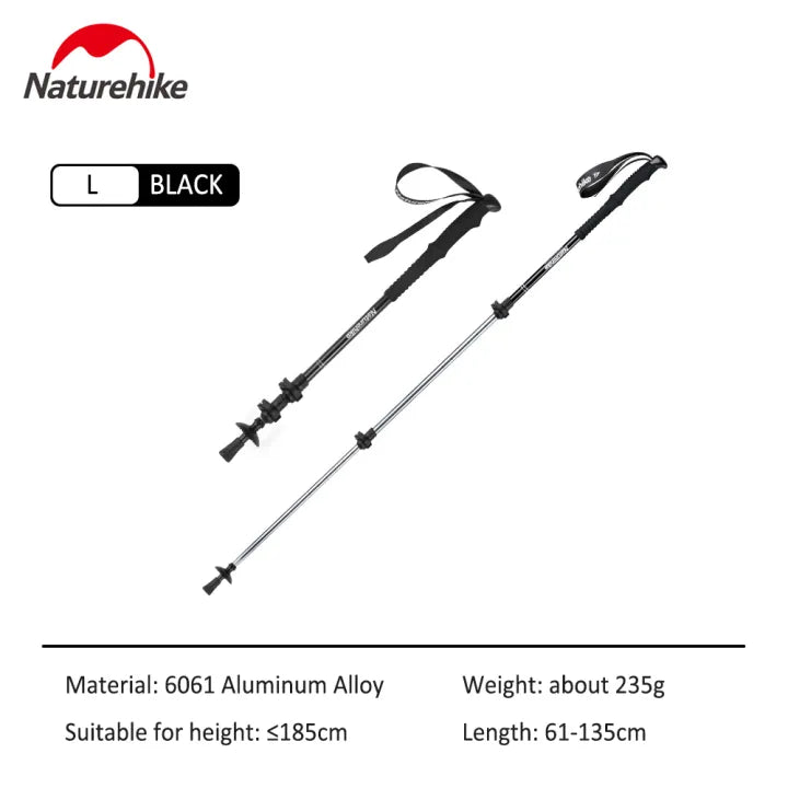 Naturehike Qing Xue Base Three-Section 6061 Aluminum Alloy Trekking Pole (2026)