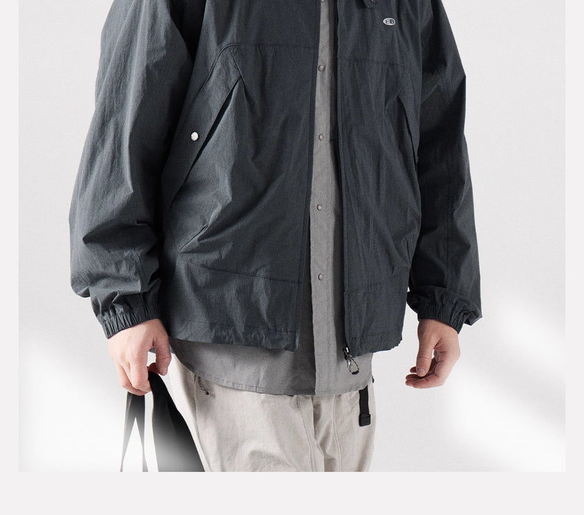 Blue Large Pocket Lapel Jacket