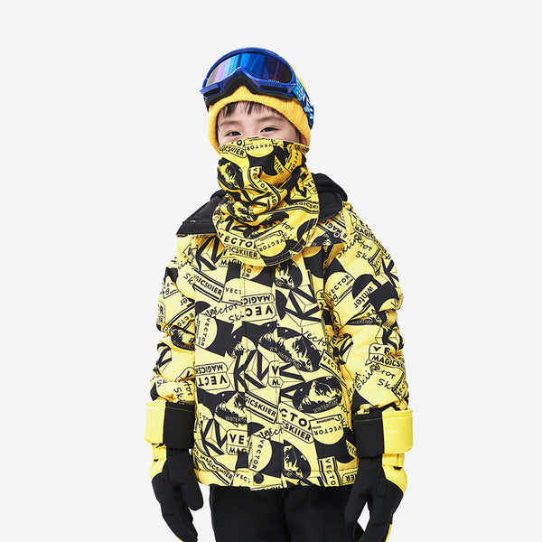 Vector Stamp Collage Kids' Glow Anorak Jacket
