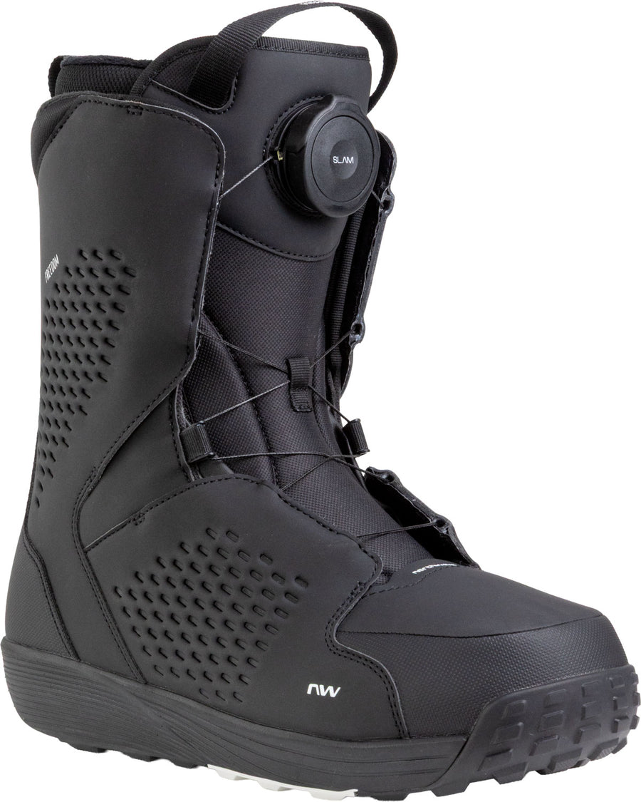 Northwave Drake Freedom SL.AM Wide Snowboard Boots — Black, front three-quarter