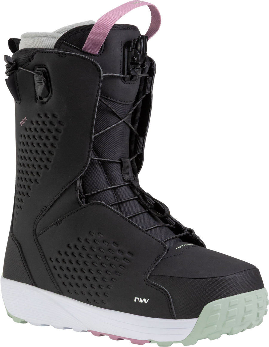 Northwave Drake Dahlia Snowboard Boots — Black, front three-quarter