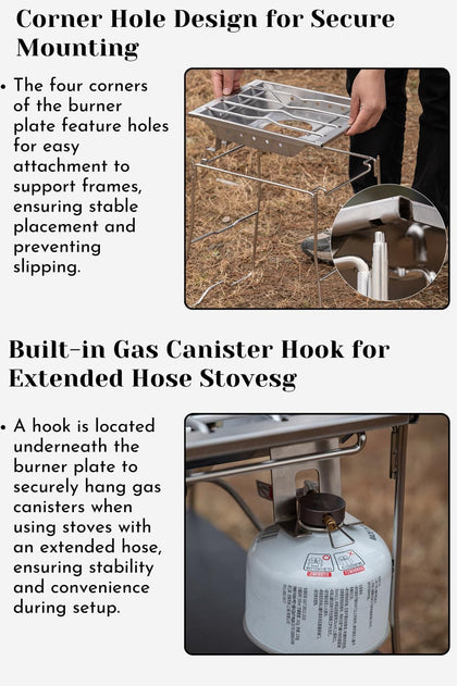 Camping Moon CK-25PG Canister Top Stove Plate Stainless Steel Frame IGT Table Top 2026