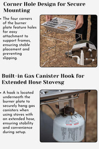 Camping Moon CK-25PG Canister Top Stove Plate Stainless Steel Frame IGT Table Top 2026