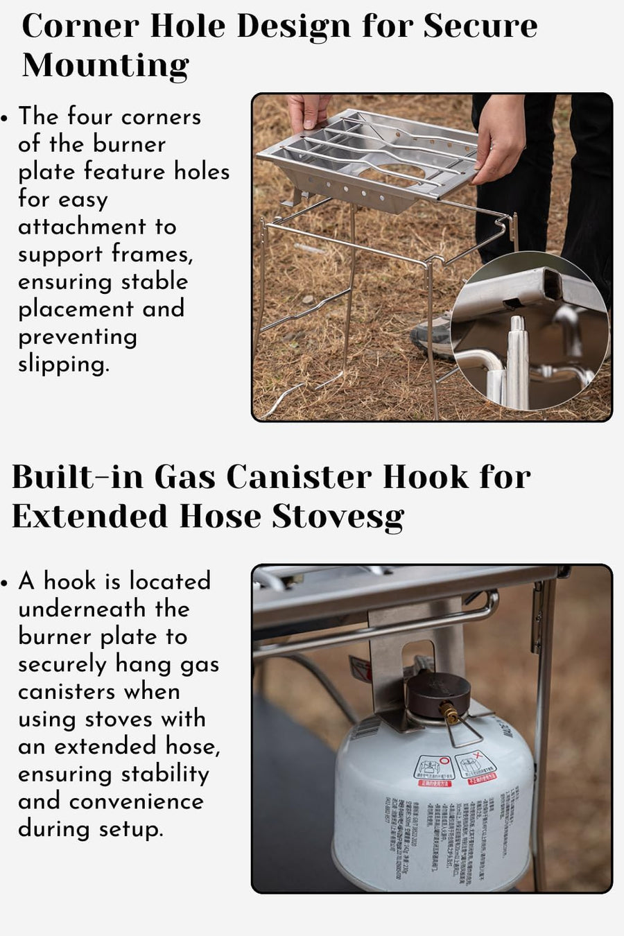 Camping Moon CK-25PG Canister Top Stove Plate Stainless Steel Frame IGT Table Top (2026)