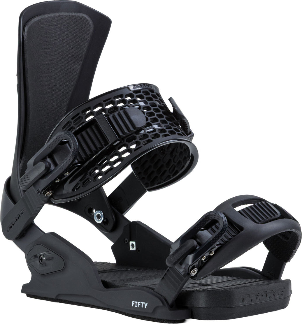 Northwave Drake Fifty Snowboard Bindings — Black, front three-quarter