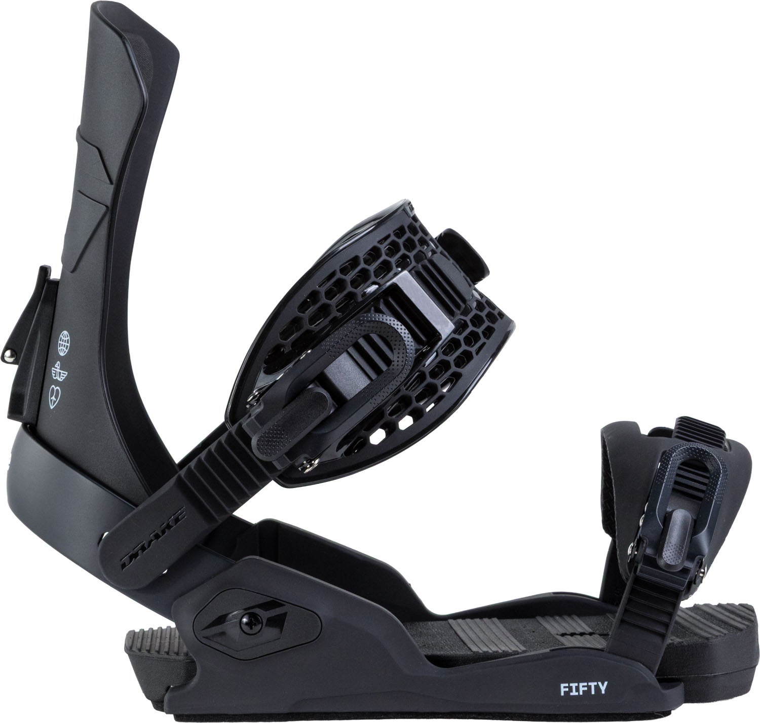 Northwave Drake Fifty Snowboard Bindings — Black, rear three-quarter
