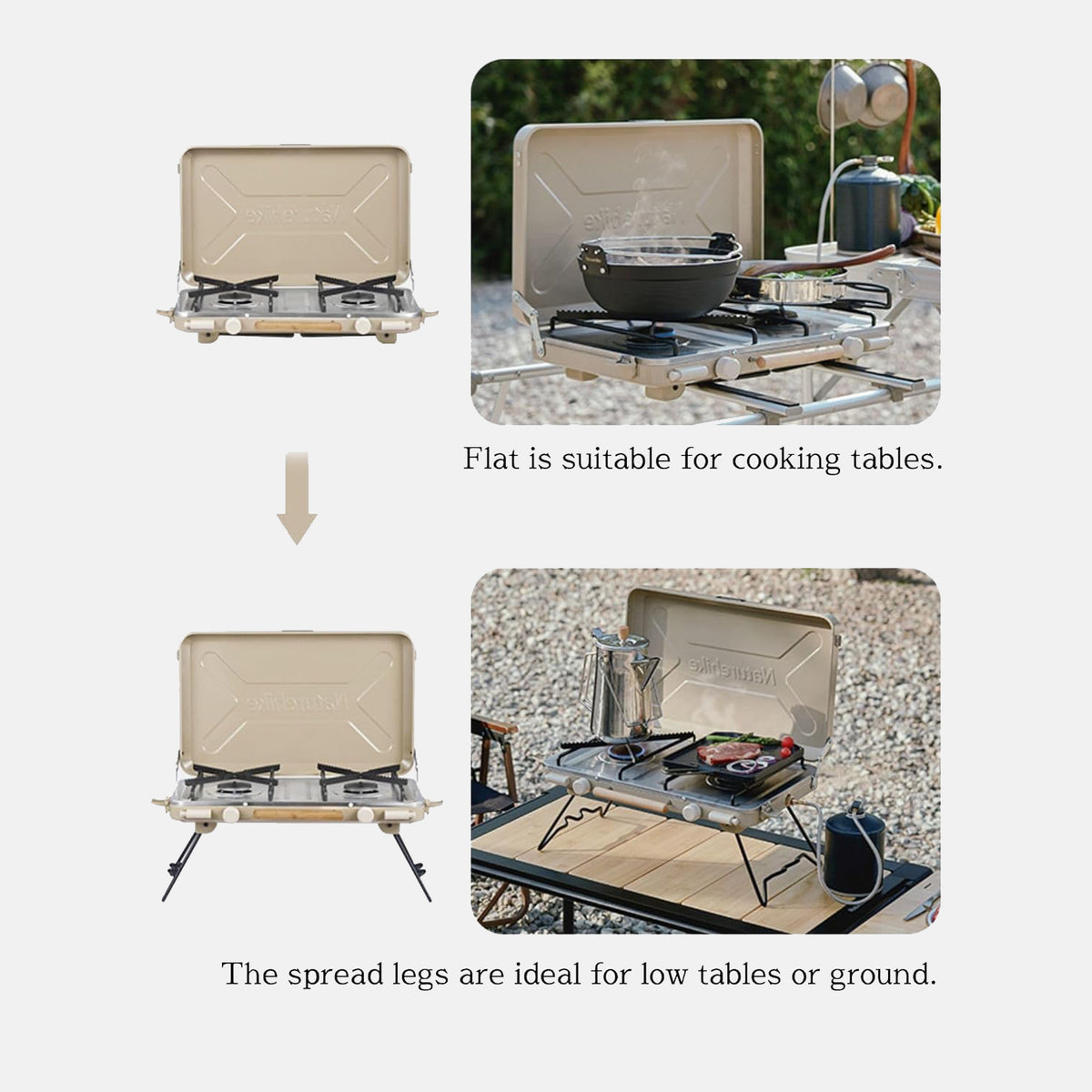 Naturehike Leyan 2 Double Head Gas Stove Khaki