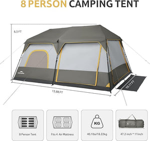 Naturehike Cape™ 8-Person Pop-Up Camping Tent (2026)