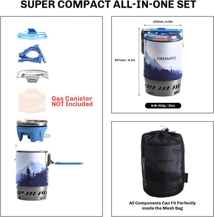 Fire Maple Star X5
Polaris Pressure-Regulator Cooking System (Blue)