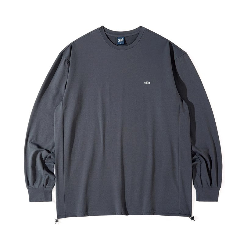 Blue Drawstring Training Unisex Long Sleeve T-shirt