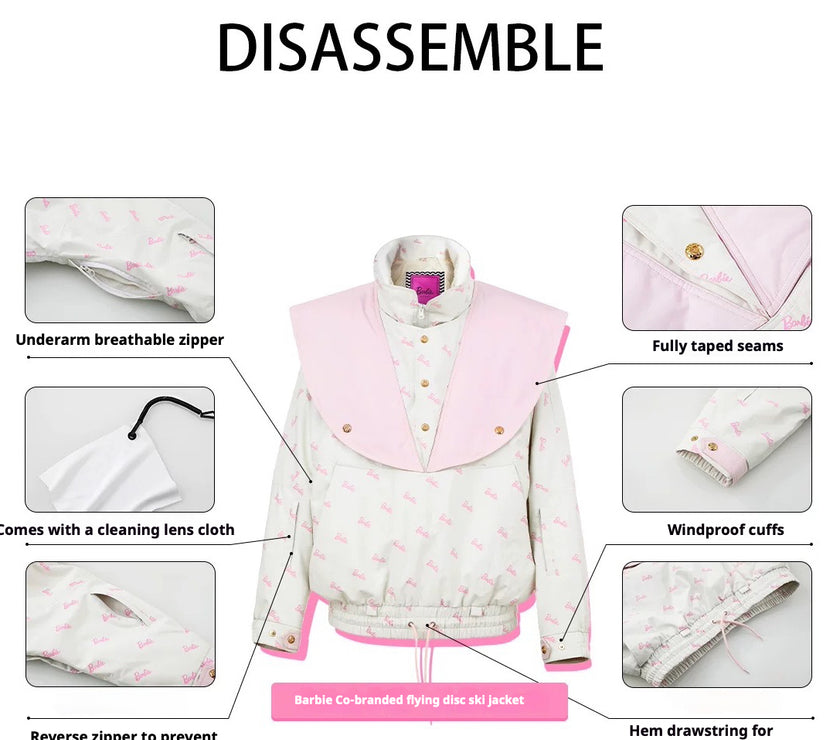 BCG Barbie Limited Edition Pink Heart Ski Jacket
