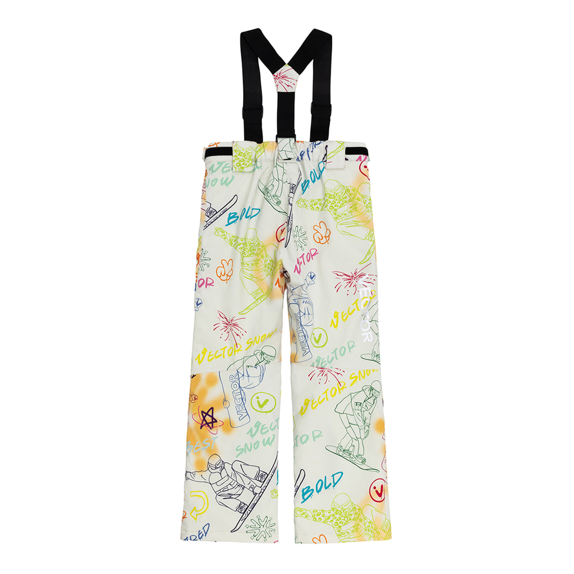 Vector Pastel Doodle Land Kids' Graffiti Bib Pants