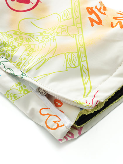 Vector Pastel Doodle Land Kids' Graffiti Bib Pants