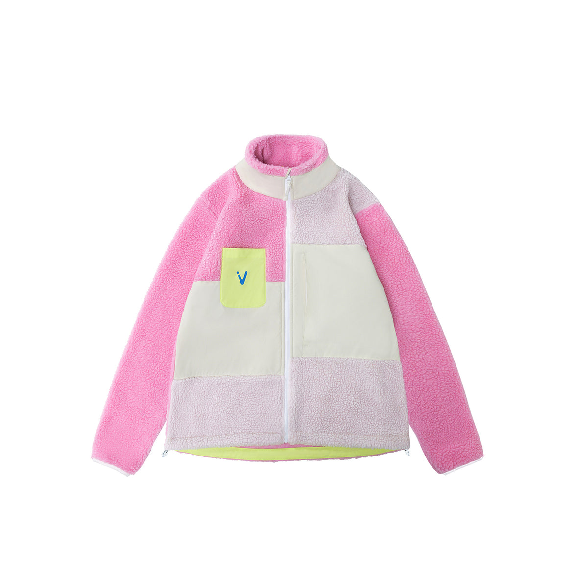 Vector Peach Pink Kids' Patch Darn Fleece Jacket