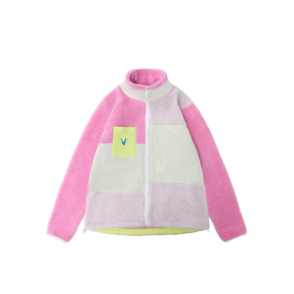 Vector Peach Pink Kids' Patch Darn Fleece Jacket