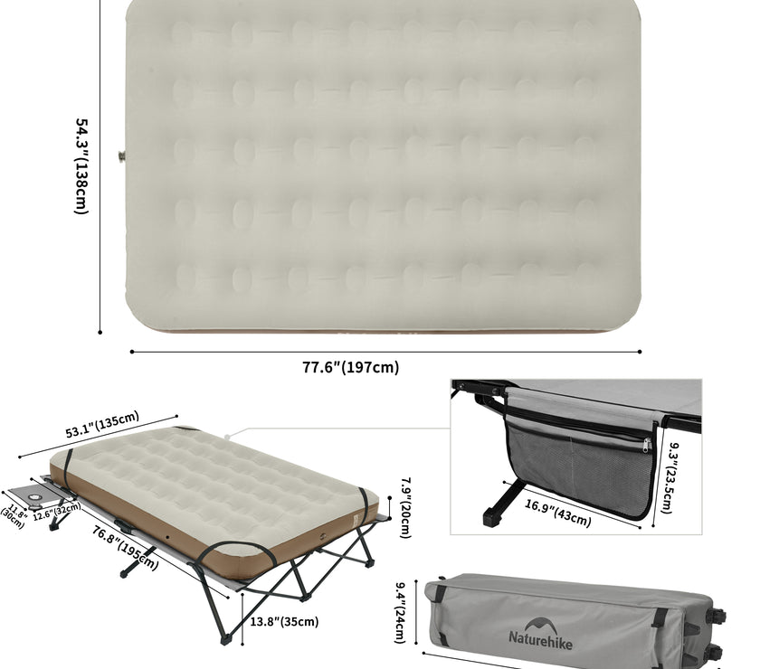 Naturehike XJC04 Ultralight Foldable Camping Cot Q-9E Double