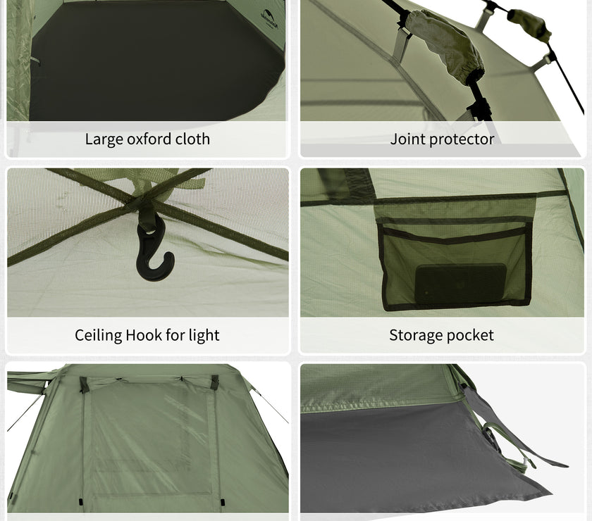 Naturehike Upf 50+ Ango Pop Up Tent For 4 Men (With Hall Pole)
