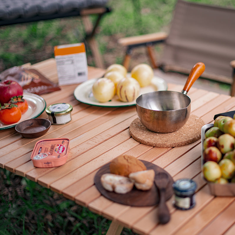 Naturehike Outdoor Folding Egg Roll Table Wood