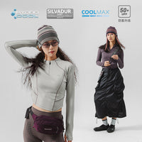 Blue Stand Collar Training Long Sleeve Ladies T-shirt