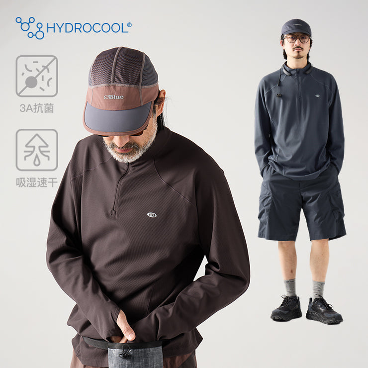 Blue Monte Stand-Up Collar Waffle Men's Training Long Sleeve T-Shirt