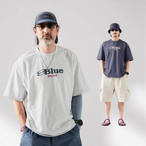 Blue Monte Logo Print Men's Short-Sleeved Round-Neck T-Shirt