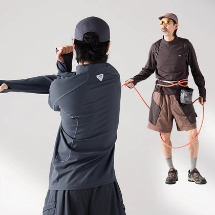 Blue Monte Stand-Up Collar Waffle Men's Training Long Sleeve T-Shirt