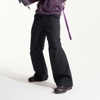 Blue Cotton Wide Leg Curved Knife Men's Pants