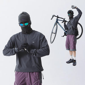 Blue Drawstring Training Unisex Long Sleeve T-shirt