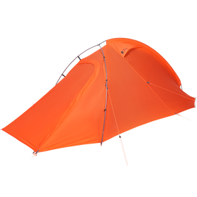 A white Mobi Garden backpacking tent with silicone coated nylon fabric, displayed against a black background.