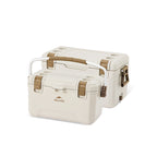 Two sizes of Naturehike outdoor antibacterial cooler boxes in gray color with a handle on top.