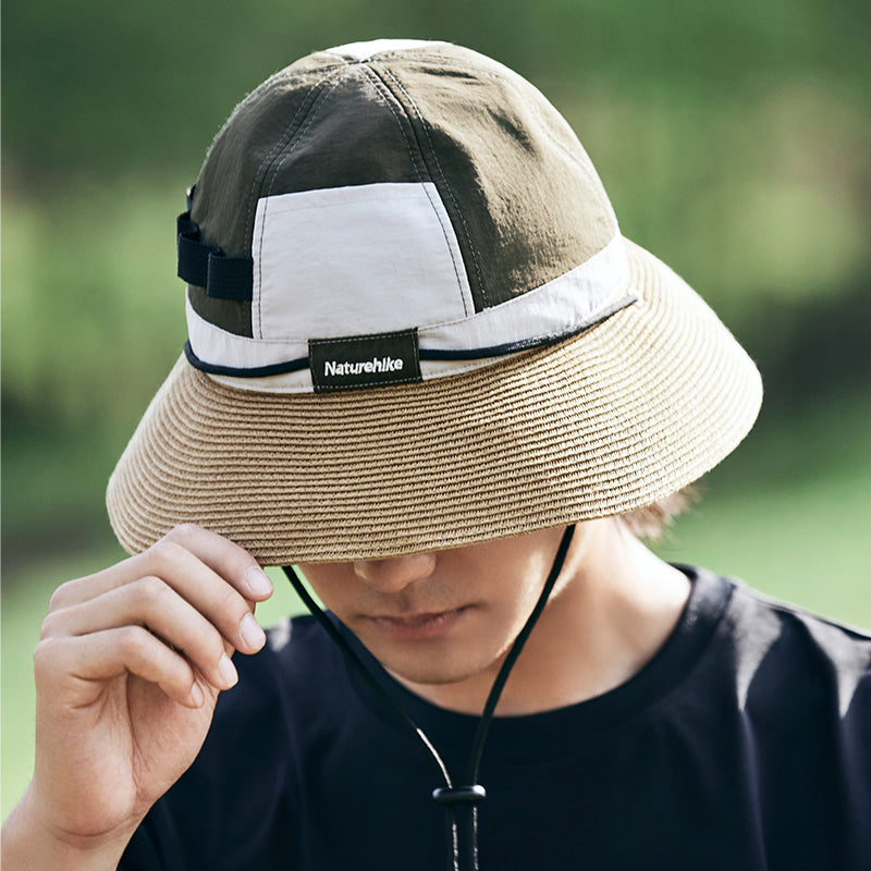 Chapeau de pêcheur tressé aux couleurs contrastées Naturehike - Vert armée