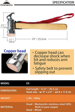 Campingmoon Hammer Copper Head C5