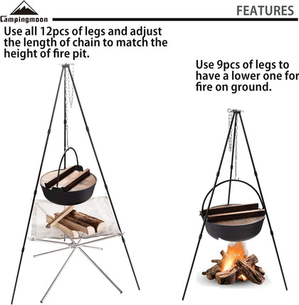 Camping Moon 41.34-inch Height Light Weight Portable Camping Tripod 2026