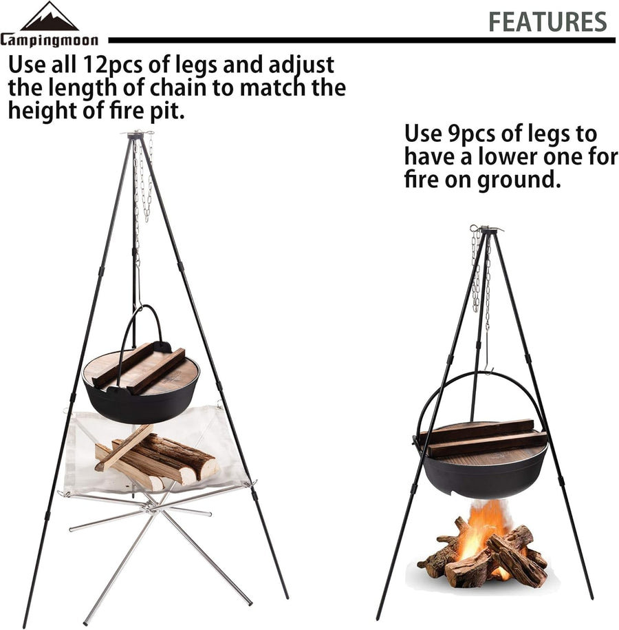 Camping Moon 41.34-inch Height Light Weight Portable Camping Tripod (2026)