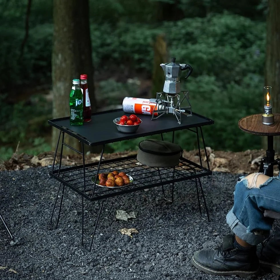 Camping Moon 2 Iron Tables + 1 Plate
