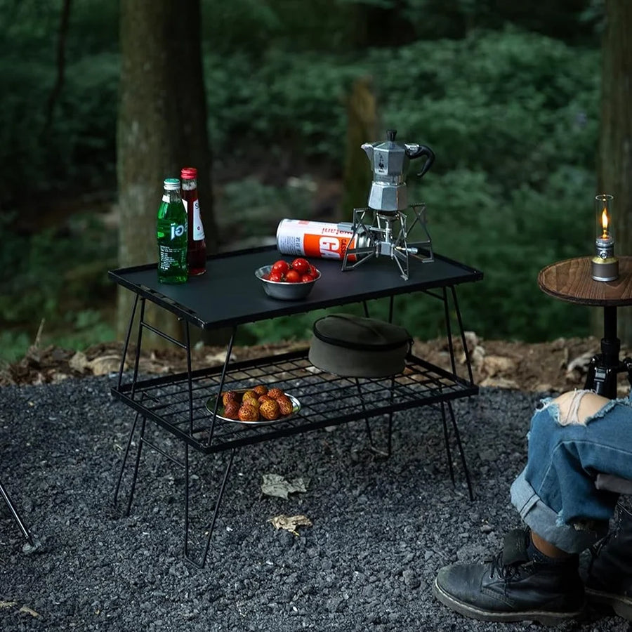 Camping Moon 2 Iron Tables + 1 Plate